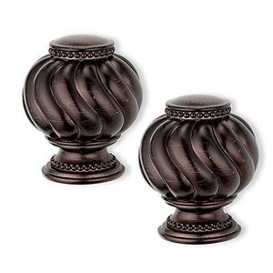 Cambria Twist Ball Curtain Finials Set of 2 NEW Oil Rubbed Bronze